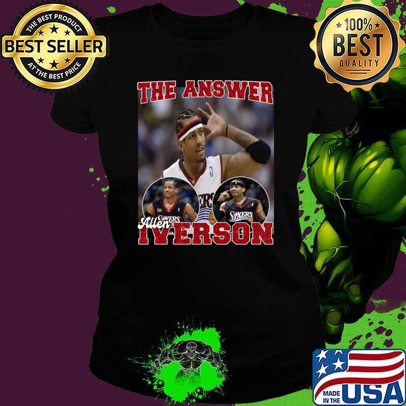 Allen Iverson The Answer Basketball Signature Retro 80s 90s Bootleg T-Shirt