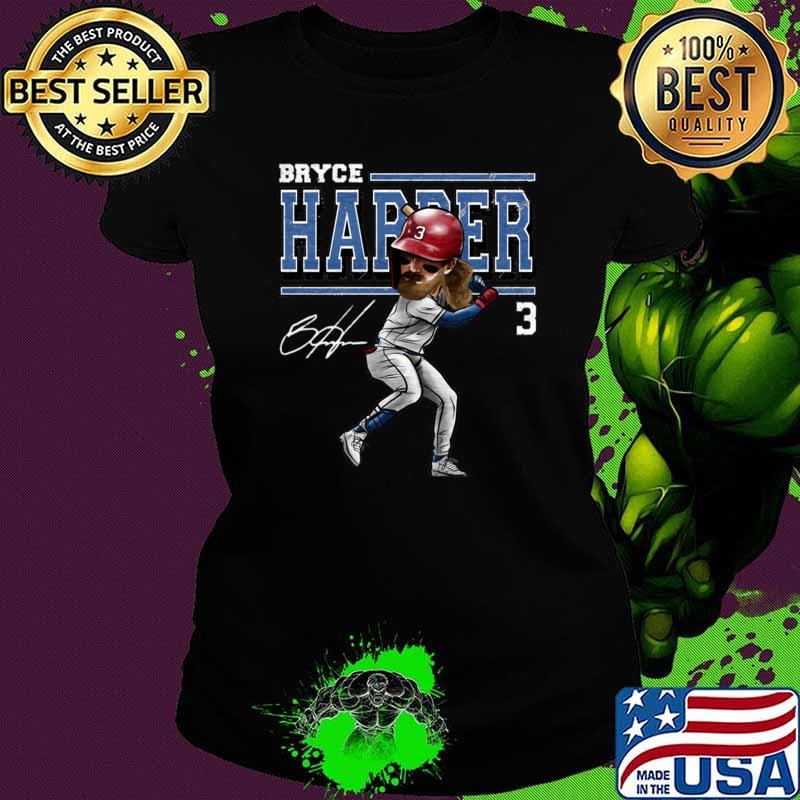 Bryce Harper Signature an American right fielfer Philadelphia Cartoon T-Shirt