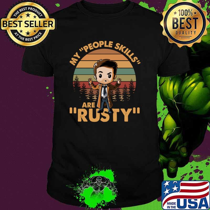 Castiel Supernatural My People Skills Are Rusty Cartoon Vintage T-Shirt Unisex Castiel Supernatural My People Skills Are Rusty Cartoon Vintage T-Shirt Unisex