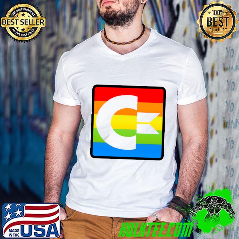 Commodore 64 Computer Logo T-Shirt Guys V Neck Commodore 64 Computer Logo T-Shirt Guys V Neck