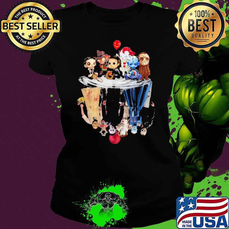 Cute Horror Movie Chibi Character Water Reflection Halloween shirt