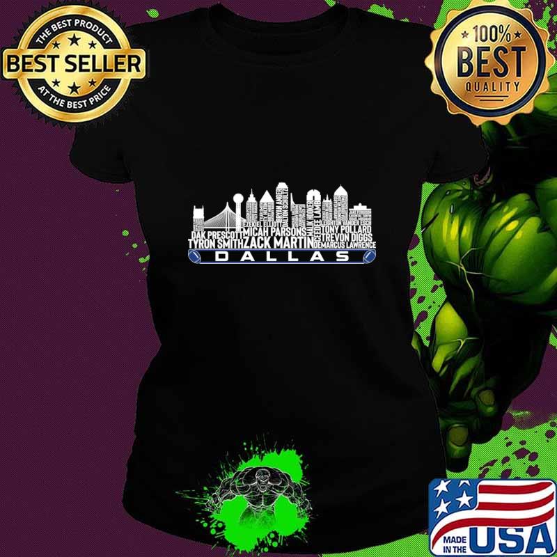 Dallas Football Team 23 Player Roster, Dallas City Skyline T-Shirt
