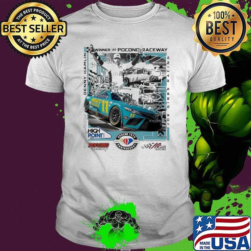 Denny Hamlin Checkered Flag Sports 2023 400 Race Winner At Pocono Raceway Signature shirt