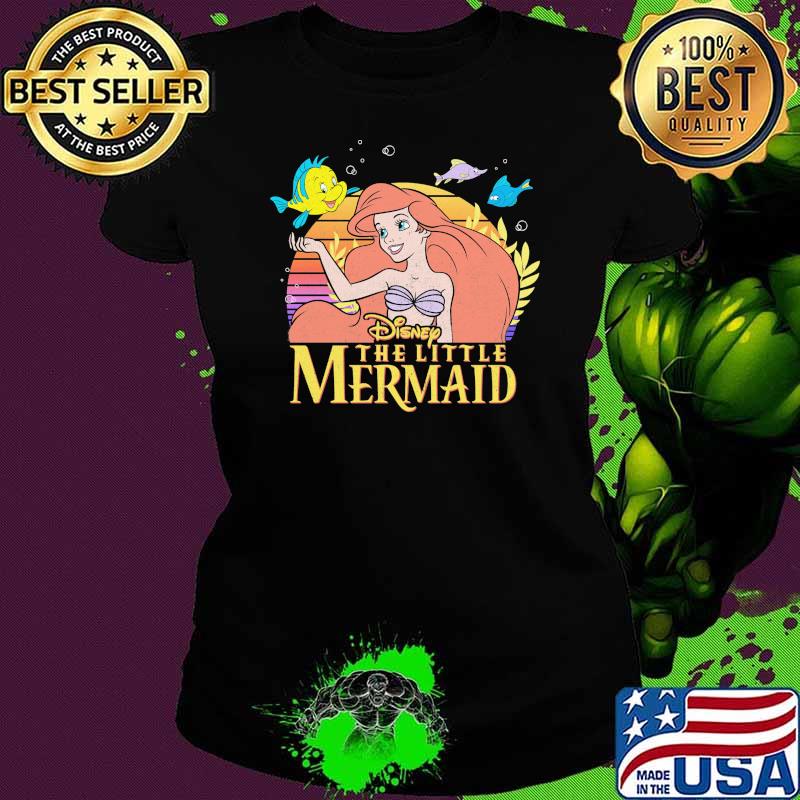 Disney The Little Mermaid Sunset Line Title Logo shirt
