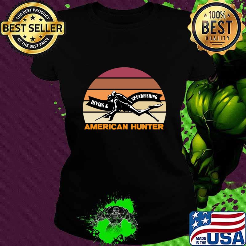 Diving Spearfishing American Hunter Vintage T-Shirt