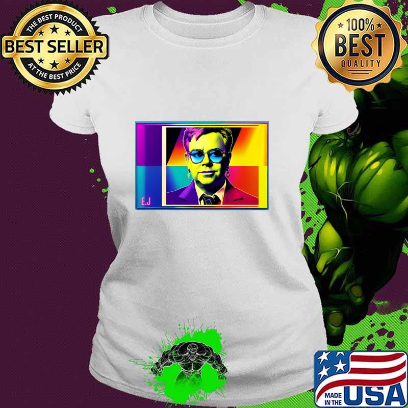 Elton John Reginald Kenneth Dwight British singer Pop Art T-Shirt Ladies tee Elton John Reginald Kenneth Dwight British singer Pop Art T-Shirt Ladies tee