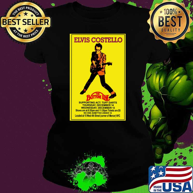 Elvis Costello The Bottom Line Concert Play Guitar T-Shirt