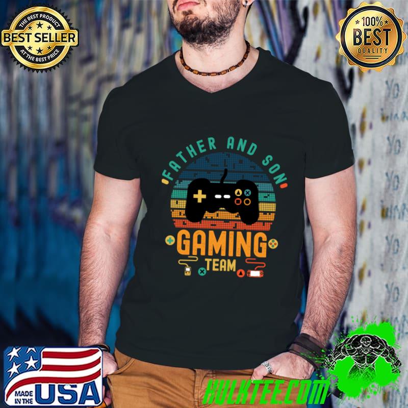 Father and Son Gaming Team Video Game Vintage T-Shirt