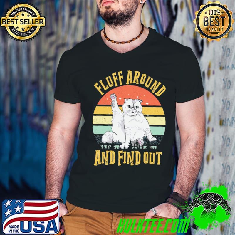 Fluff Around And Find Out Cat Vintage s Guys V Neck Fluff Around And Find Out Cat Vintage s Guys V Neck