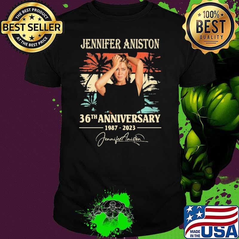 Funny jennifer Aniston 36th anniversary 1987 2023 signature vintage shirt