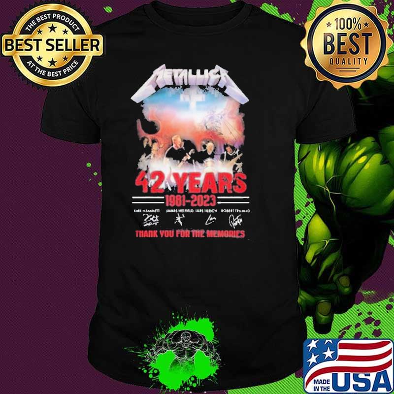 Funny metallica 42 years 1981 2023 thank you for the memories signature shirt
