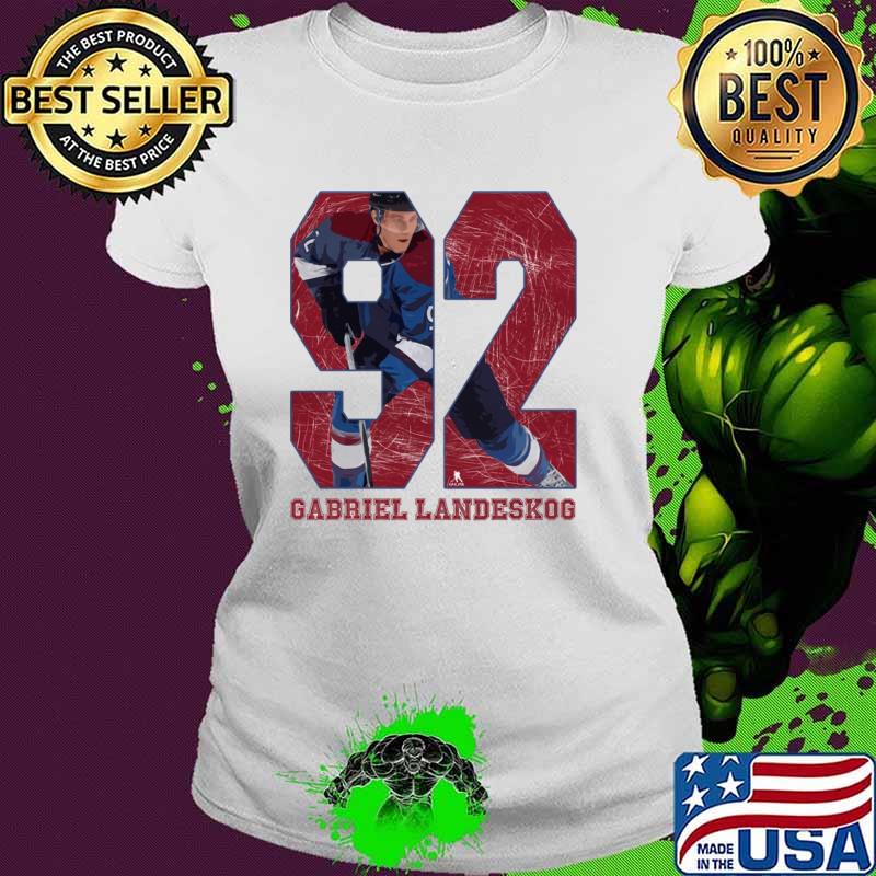 Gabriel Landeskog Hockey player a Swedish NHL Colorado Game 92 T-Shirt Ladies tee Gabriel Landeskog Hockey player a Swedish NHL Colorado Game 92 T-Shirt Ladies tee