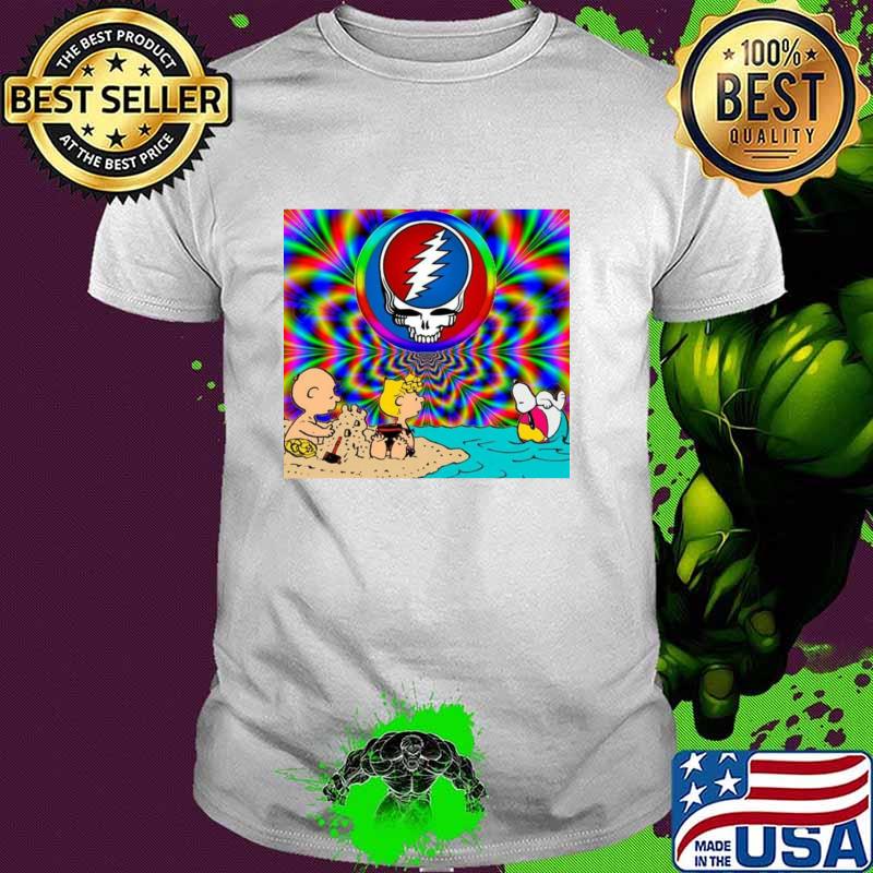 Grateful Dead Skull Symbol Snoopy And Charlie T-Shirt