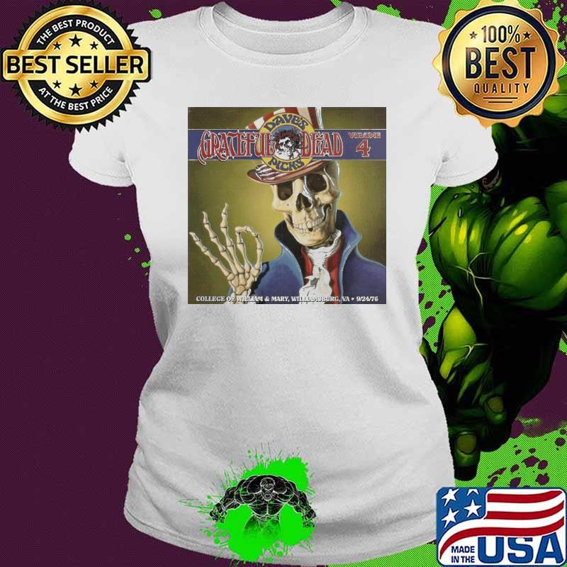 Grateful Dead Volume 4 Dave’s Pick College Of William & Mary Williamsburg Va SKeleton s Ladies tee Grateful Dead Volume 4 Dave’s Pick College Of William & Mary Williamsburg Va SKeleton s Ladies tee