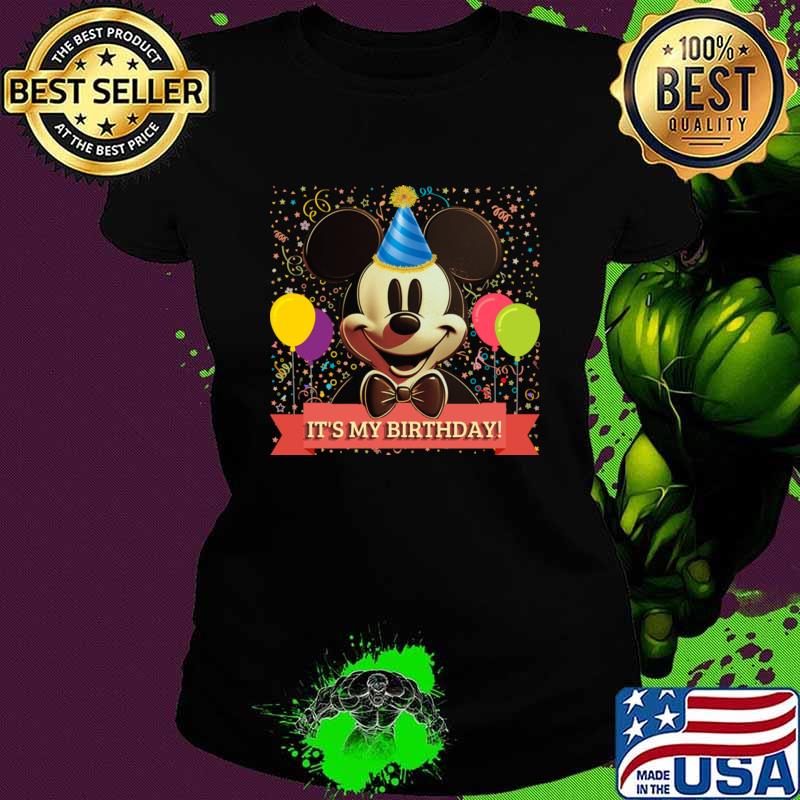 It's My Birthday Cartoon Mickeymouse Happy birthday Balloons T-Shirt