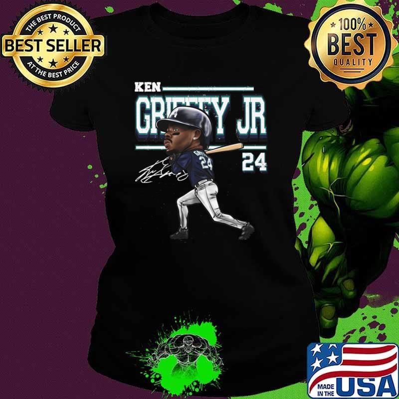 Ken Griffey Jr. Seattle Cartoon Signature An American Former Baseball Outfielder T-Shirt