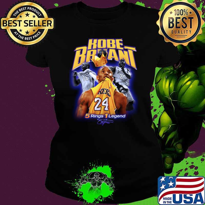 Kobe Kryant 5 rings 1 legend black mamba 24 basketball player american T-Shirt