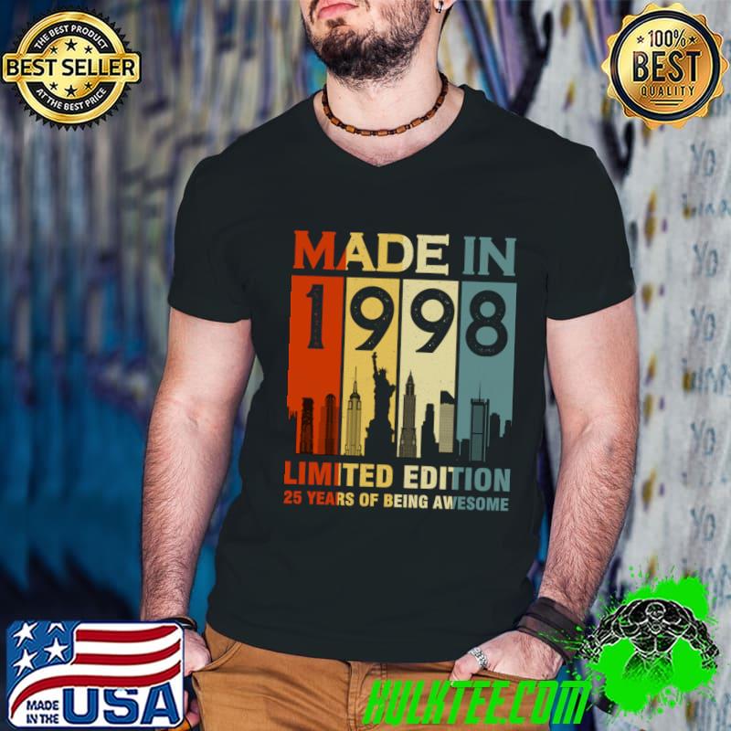 Made In 1998 Limited Edition 25 Years Of Being Awesome Vintage T-Shirt