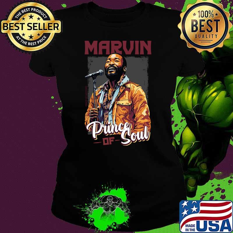 Marvin Gaye Light Prince Of Soul Singer T-Shirt Ladies tee Marvin Gaye Light Prince Of Soul Singer T-Shirt Ladies tee