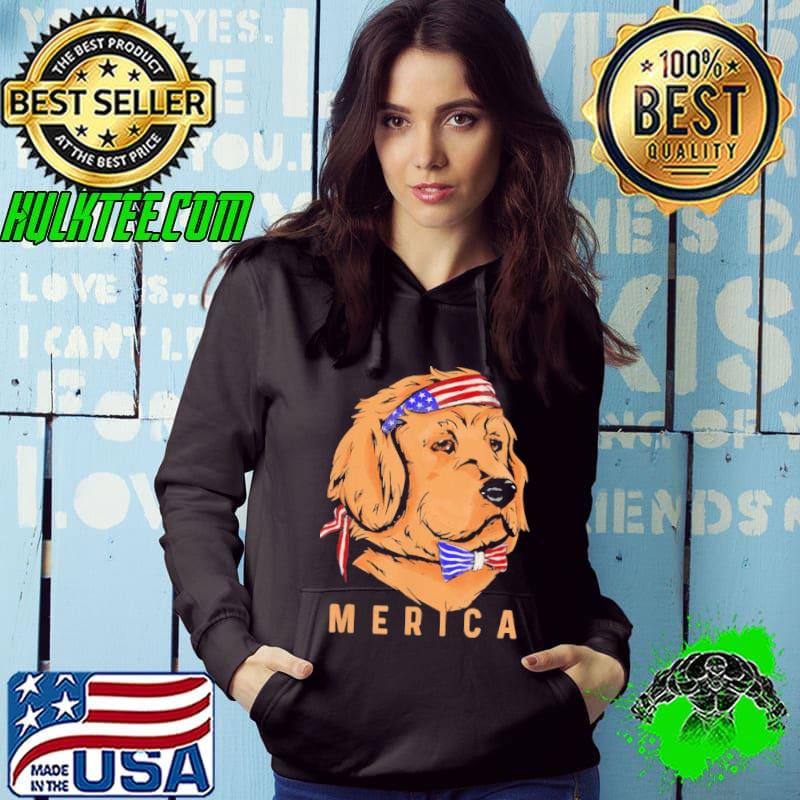 Merica Golden Retriever Fourth Of July Dog American flag s Hoodie Merica Golden Retriever Fourth Of July Dog American flag s Hoodie
