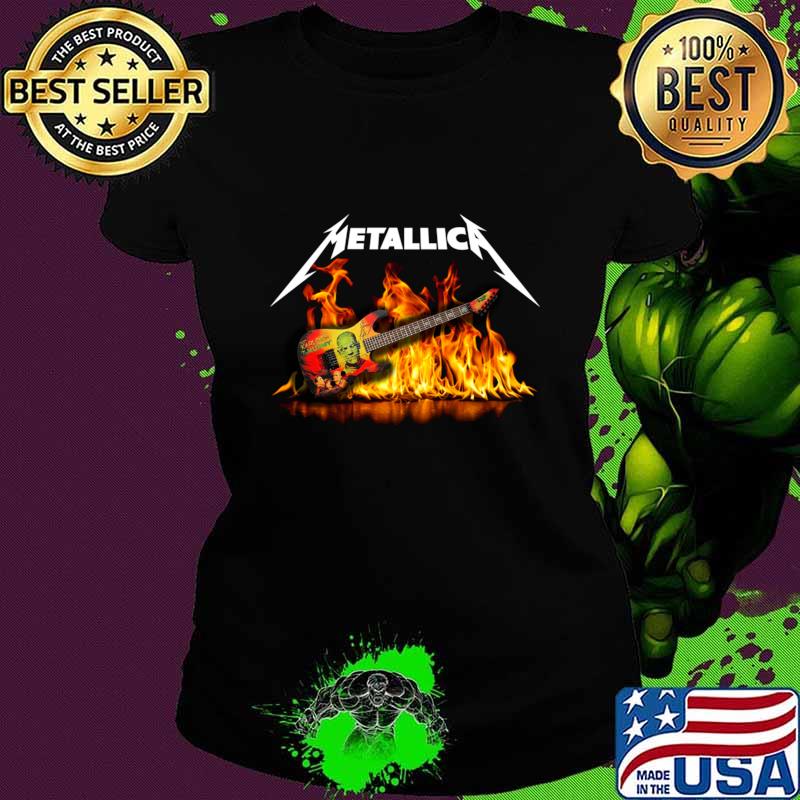 Metalilica Music Band Rock Fire Kirk Hammett Guitar T-Shirt
