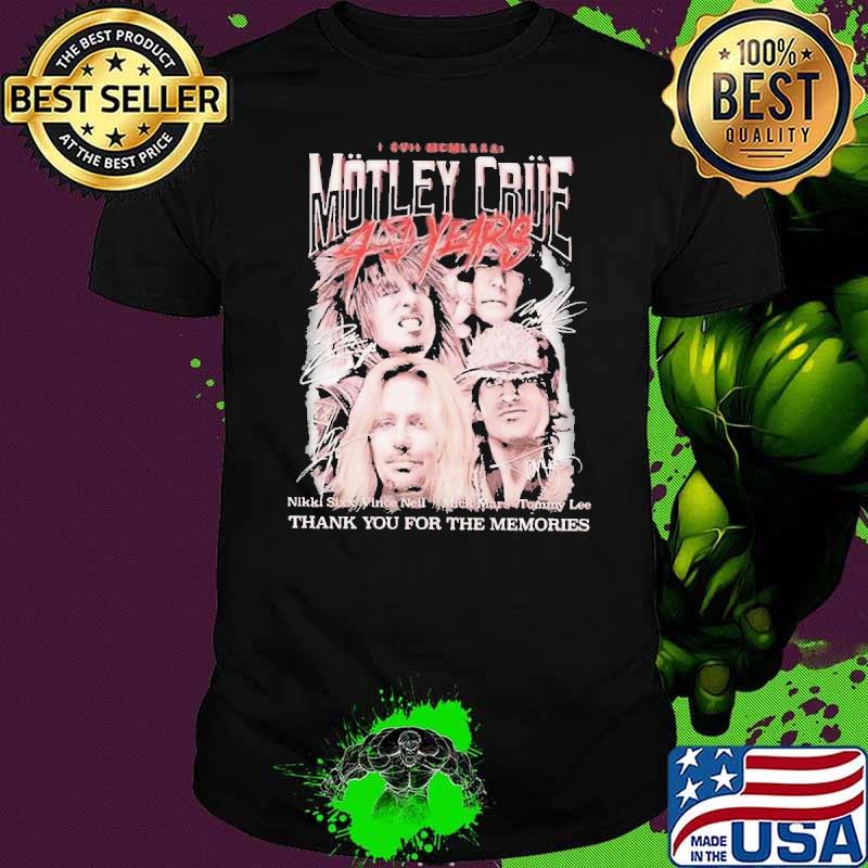Motley crue 40 years thank you for the memories signatures shirt