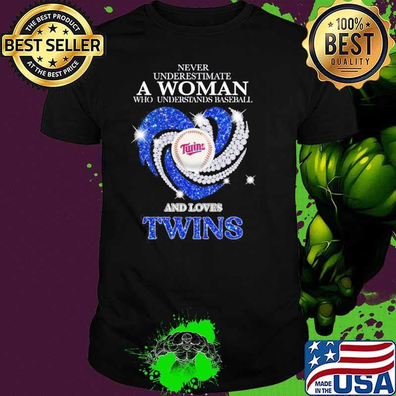 Never underestimate a woman who understand baseball loves twins shirt