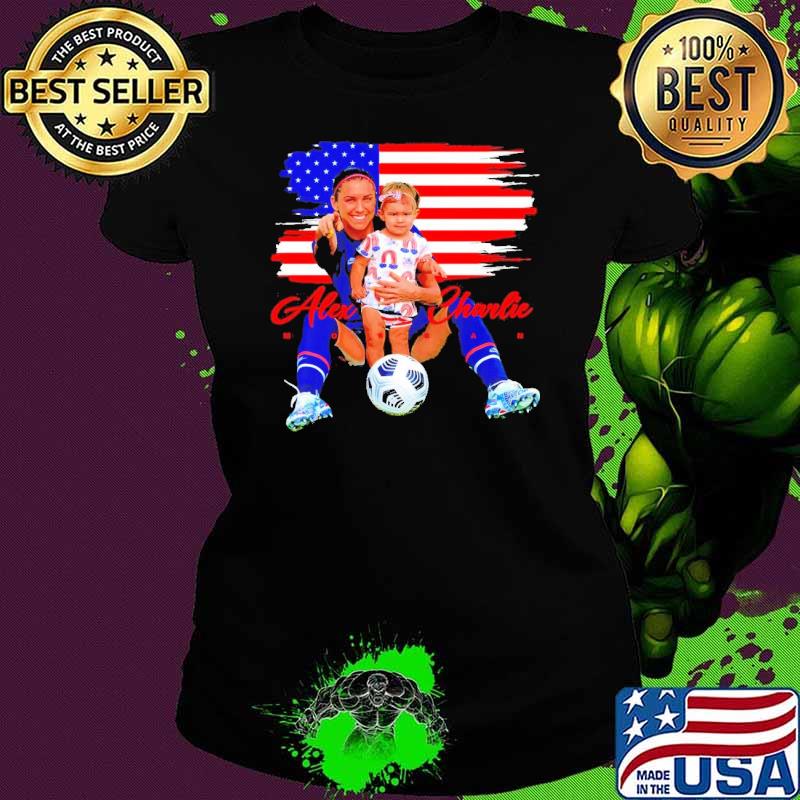 Nice alex Morgan US Women's Soccer with her baby American flag 2023 shirt