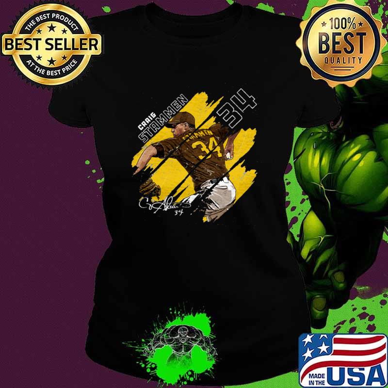 Nice craig Stammen San Diego Stripes Signature Number 34 Baseball Sports Lover T-Shirt