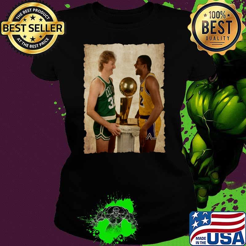 Nice larry Bird And Magic Johnson Champion Football T-Shirt