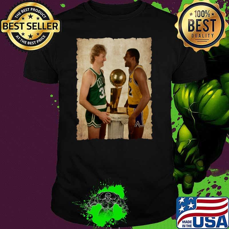 Nice larry Bird And Magic Johnson Champion Football T-Shirt Unisex Nice larry Bird And Magic Johnson Champion Football T-Shirt Unisex