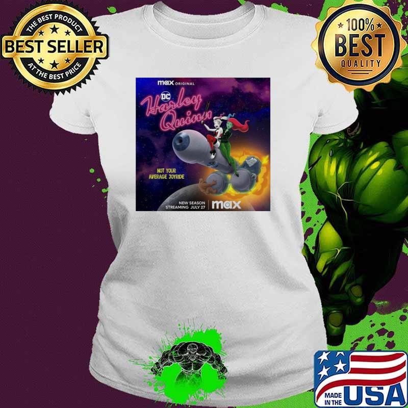 Not Your Average Joyride DC Comics Harley Quinn Poster s Ladies tee Not Your Average Joyride DC Comics Harley Quinn Poster s Ladies tee