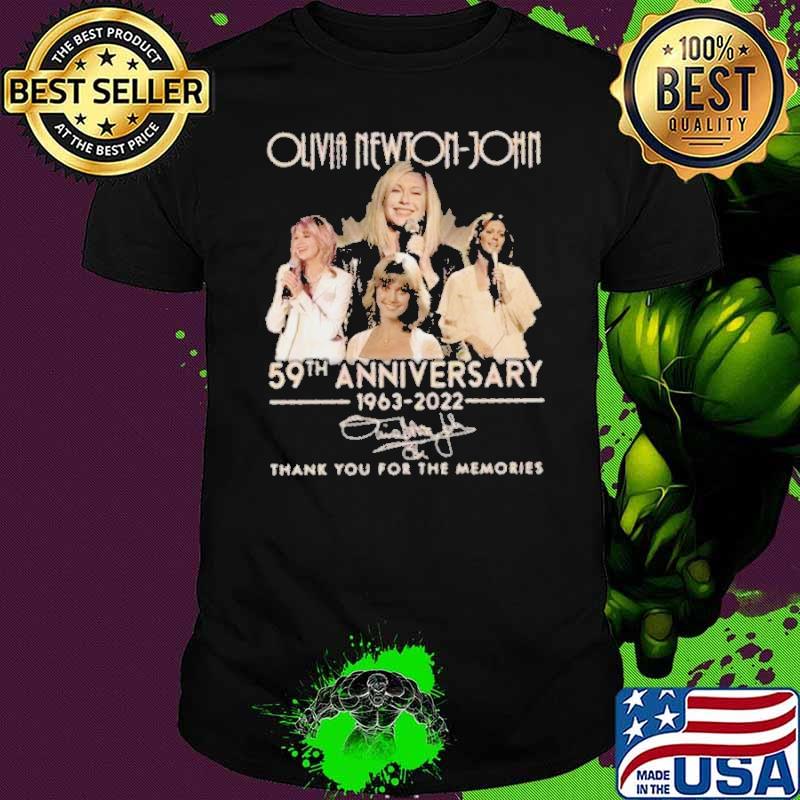 Oliva newton-john 59th anniversary 1963 2022 thank you for the memory signature shirt