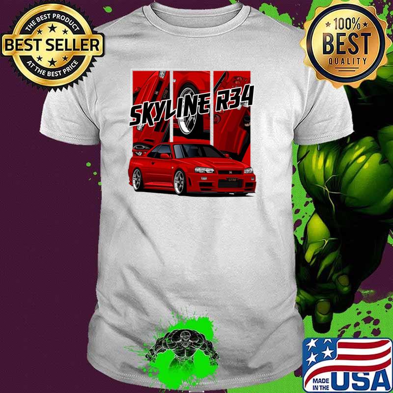 Premium nissan Skyline r34 GTR Red, JDM Car T-Shirt Unisex Premium nissan Skyline r34 GTR Red, JDM Car T-Shirt Unisex