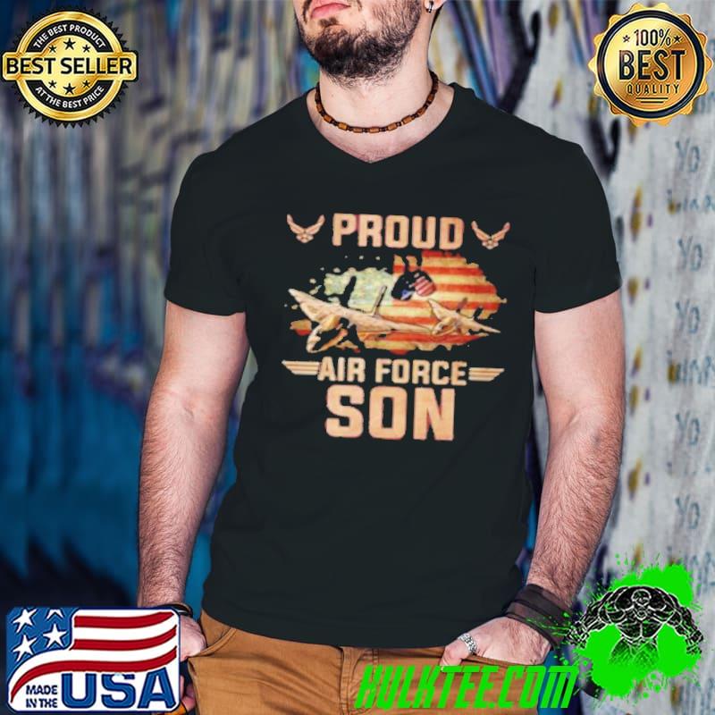 Proud air force son american flag veteran shirt