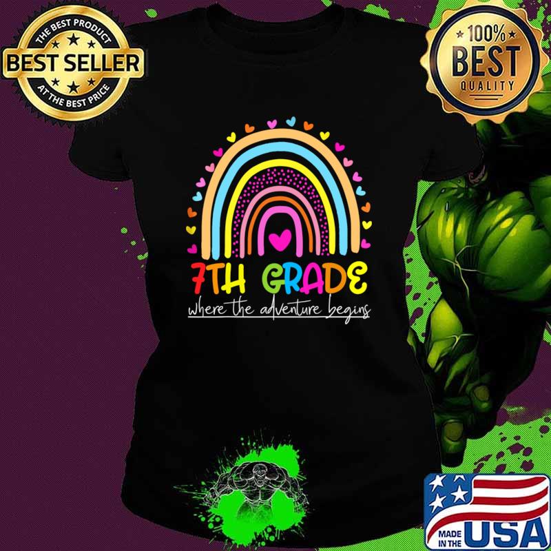 Rainbow 7th Grade Where The Adventure Begins T-Shirt Rainbow 7th Grade Where The Adventure Begins T-Shirt