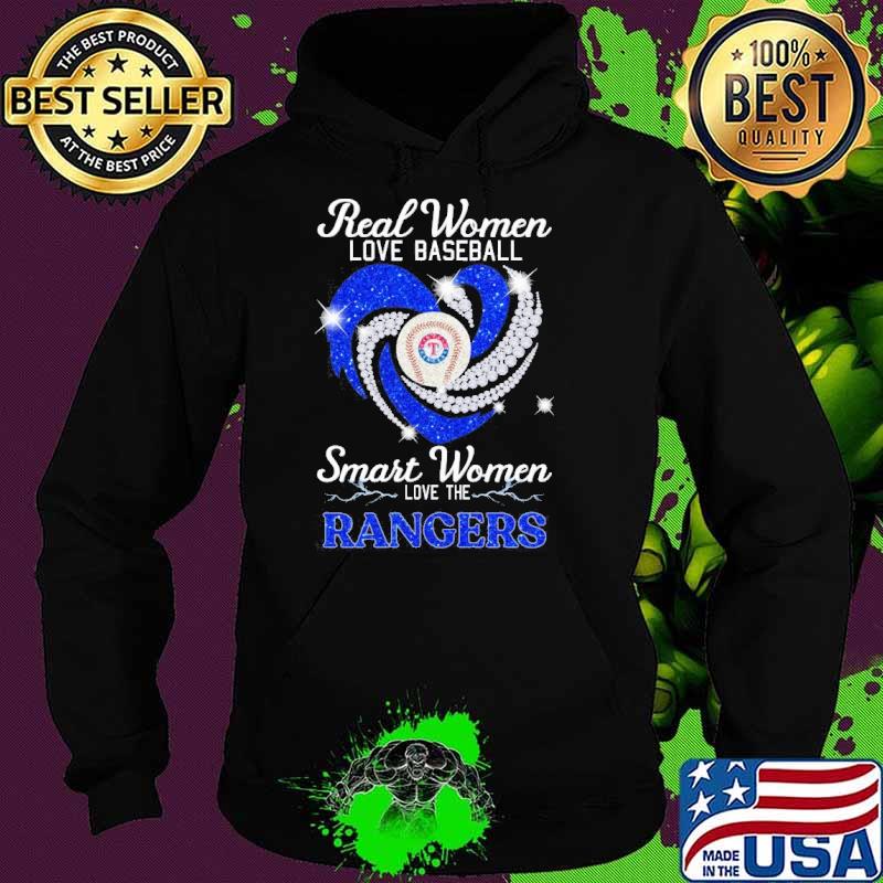 Real women love baseball smart women love Rangers s Hoodie Real women love baseball smart women love Rangers s Hoodie
