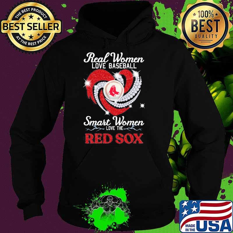 Real women love baseball smart women love Red Sox diamond heart s Hoodie Real women love baseball smart women love Red Sox diamond heart s Hoodie