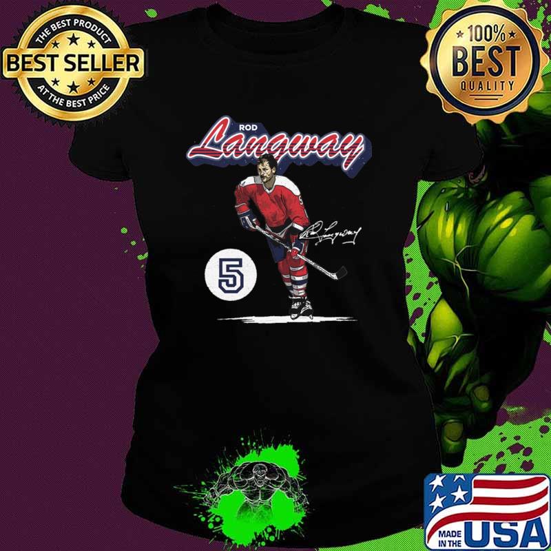 Rod Langway Signature American Hockey Player Montreal Canadiens T-Shirt