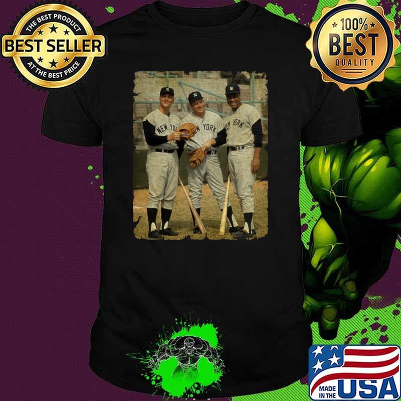 Roger Maris, Mickey Mantle, and Elston Howard in New York Yankees T-Shirt Unisex Roger Maris, Mickey Mantle, and Elston Howard in New York Yankees T-Shirt Unisex