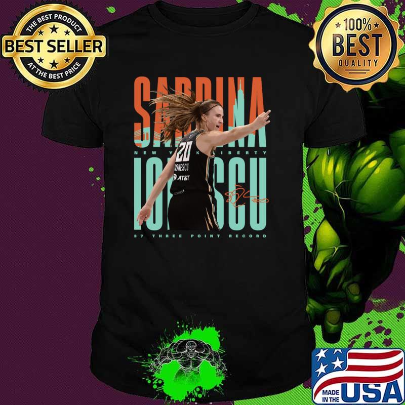 Sabrina Ionescu New York Liberty 37 Three Point Record Signature T-Shirt Unisex Sabrina Ionescu New York Liberty 37 Three Point Record Signature T-Shirt Unisex