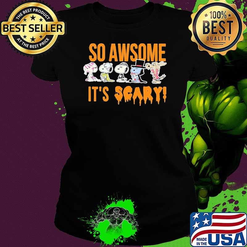 Snoopy and friends halloween so awesome it’s scary shirt