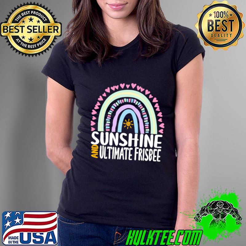 Sunshine and Ultimate Frisbee Rainbow T-Shirt Ladies Tee Sunshine and Ultimate Frisbee Rainbow T-Shirt Ladies Tee