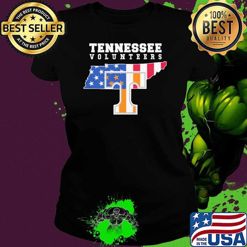 Tennessee volunteers american flag map shirt