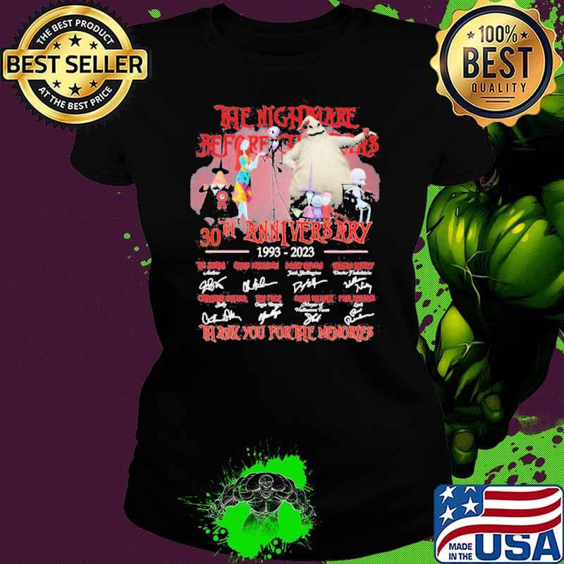 The nightmare before Christmas 30th anniversary 1993 2023 thank you for memories shirt
