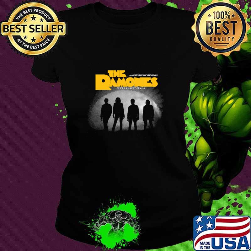The Ramones 1970s we're a happy family jhonny joey dee dee T-Shirt