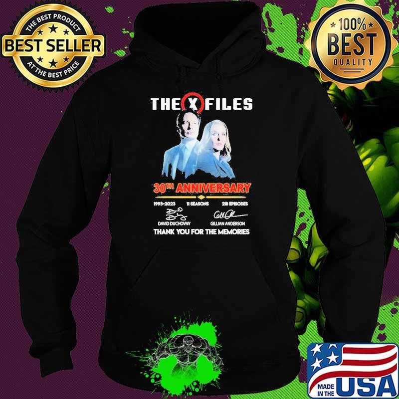 The X Files 30th Anniversary 1993 – 2023 thank you for the memories signature s Hoodie The X Files 30th Anniversary 1993 – 2023 thank you for the memories signature s Hoodie