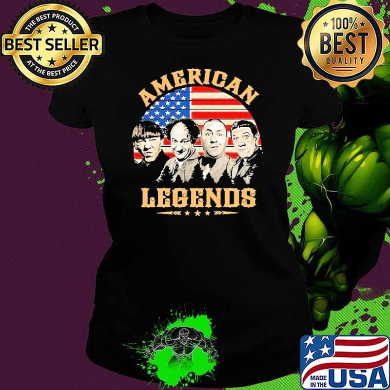 Three Stooges American Legends Usa Flag s Ladies tee Three Stooges American Legends Usa Flag s Ladies tee