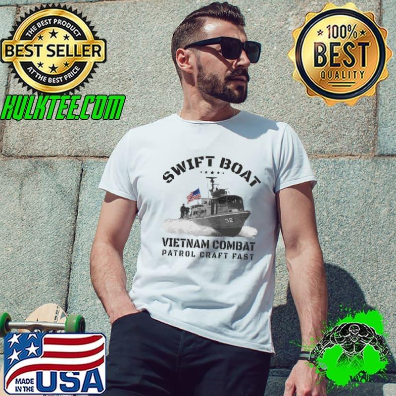 Vietnam Combat Veteran Patrol Craft Fast USa Flag Swift Boat T-Shirt