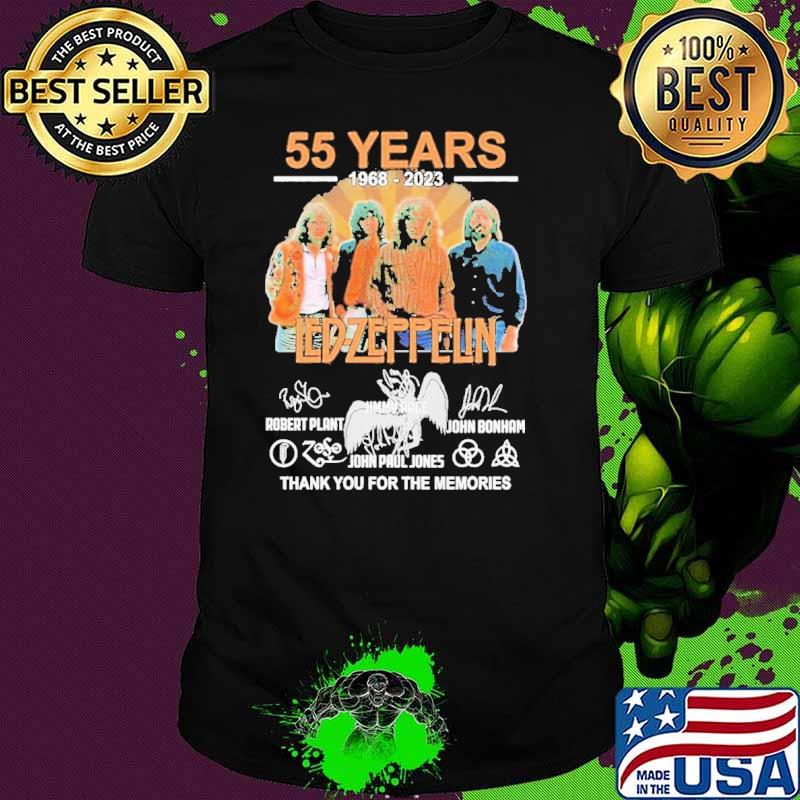 Vintage 70s Led Zeppelin 55 Years 1968 – 2023 signature shirt